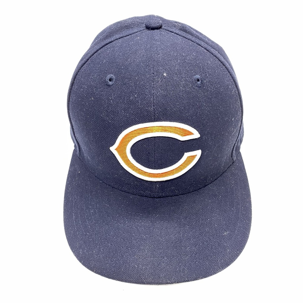 Vintage Chicago Bears NFL New Era 59FIFTY Fitted Hat "King T"‎ Navy Size 7 1/4